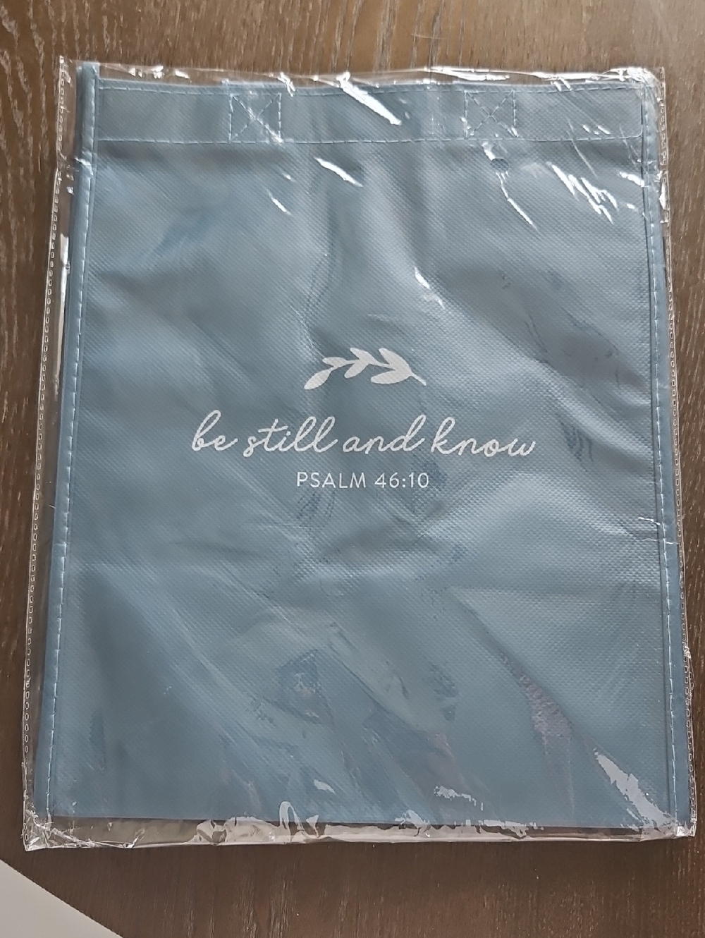 Be Still and Know Psalm 46:10 Inspirational Tote Bag - Light Blue